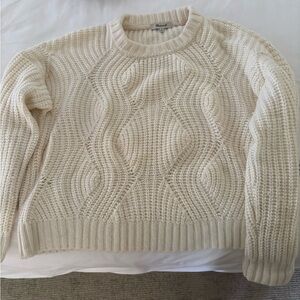 Madewell Ivory Textured Knit Sweater